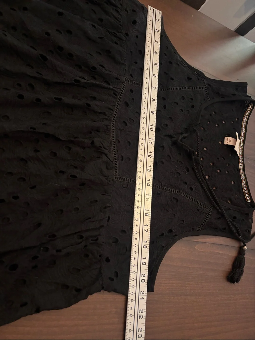 Knox Rose Black Eyelet Sleeveless Peasant Dress
